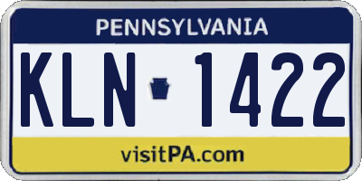 PA license plate KLN1422