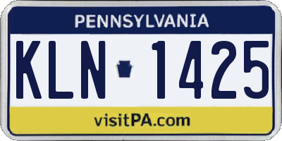 PA license plate KLN1425