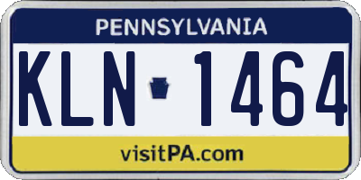 PA license plate KLN1464