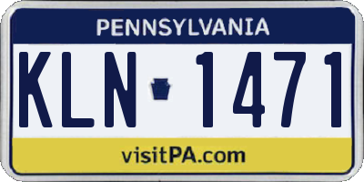 PA license plate KLN1471