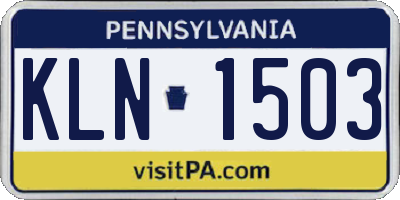 PA license plate KLN1503