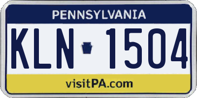 PA license plate KLN1504