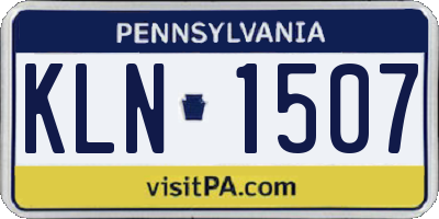 PA license plate KLN1507