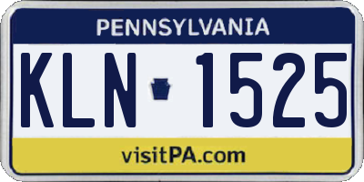 PA license plate KLN1525