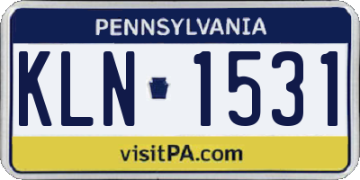 PA license plate KLN1531