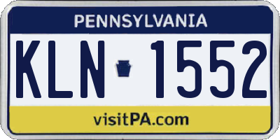 PA license plate KLN1552