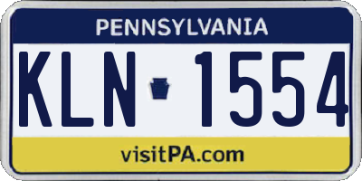 PA license plate KLN1554