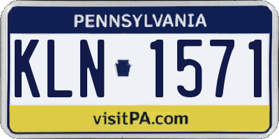 PA license plate KLN1571