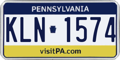 PA license plate KLN1574