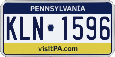 PA license plate KLN1596
