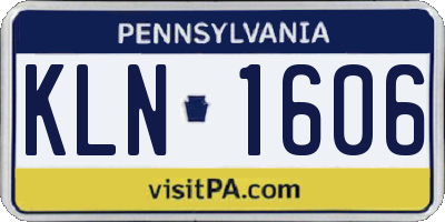 PA license plate KLN1606