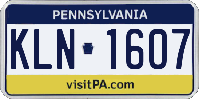 PA license plate KLN1607