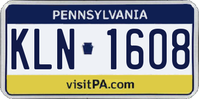 PA license plate KLN1608