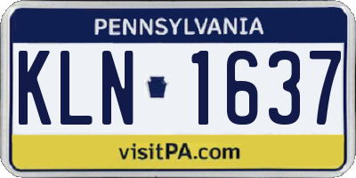 PA license plate KLN1637