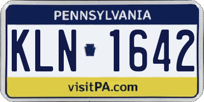 PA license plate KLN1642