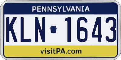 PA license plate KLN1643