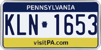PA license plate KLN1653