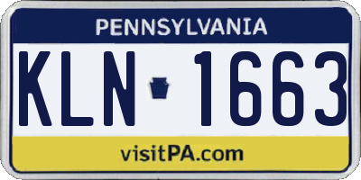PA license plate KLN1663
