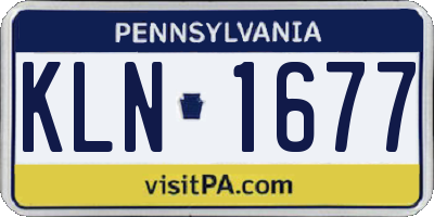 PA license plate KLN1677