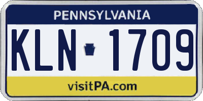 PA license plate KLN1709