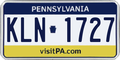 PA license plate KLN1727