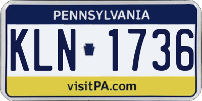 PA license plate KLN1736