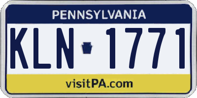 PA license plate KLN1771