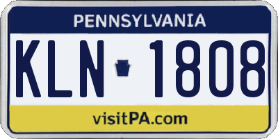 PA license plate KLN1808