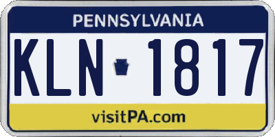 PA license plate KLN1817