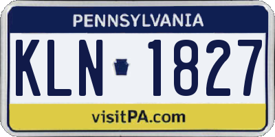 PA license plate KLN1827
