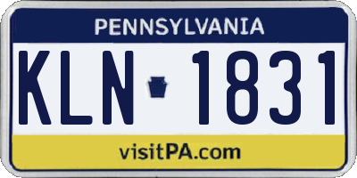 PA license plate KLN1831