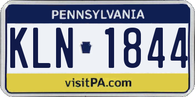 PA license plate KLN1844