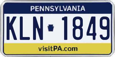 PA license plate KLN1849