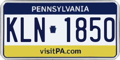PA license plate KLN1850