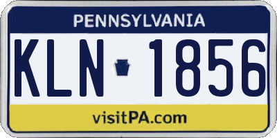PA license plate KLN1856