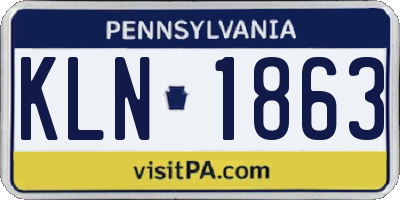 PA license plate KLN1863