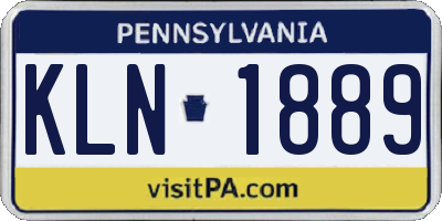 PA license plate KLN1889