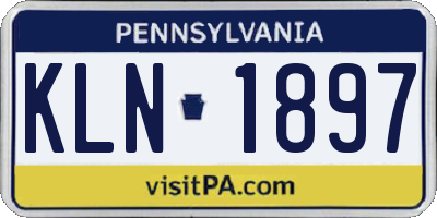 PA license plate KLN1897