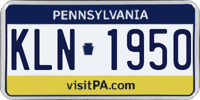 PA license plate KLN1950