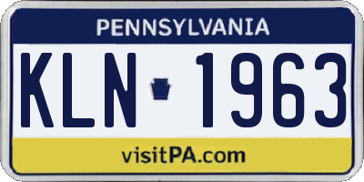 PA license plate KLN1963
