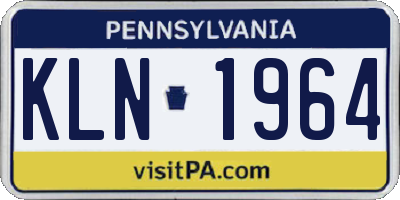 PA license plate KLN1964
