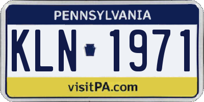 PA license plate KLN1971