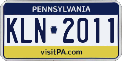 PA license plate KLN2011