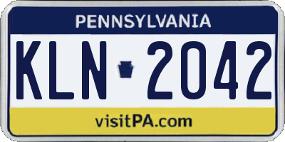 PA license plate KLN2042