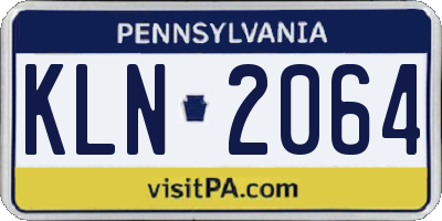 PA license plate KLN2064