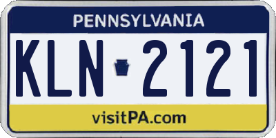PA license plate KLN2121