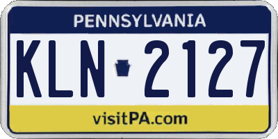 PA license plate KLN2127