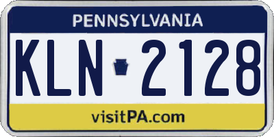 PA license plate KLN2128