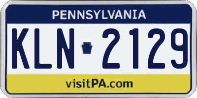 PA license plate KLN2129