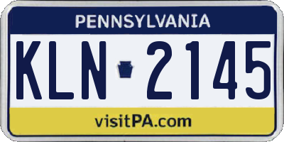 PA license plate KLN2145